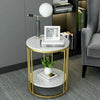 2-Tier White Marble Side Table - My Store