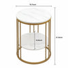 2-Tier White Marble Side Table - My Store