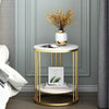 2-Tier White Marble Side Table - My Store