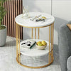 2-Tier White Marble Side Table - My Store