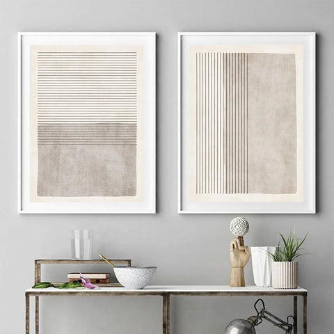 Abstract Beige Gray Posters Wall Art - My Store